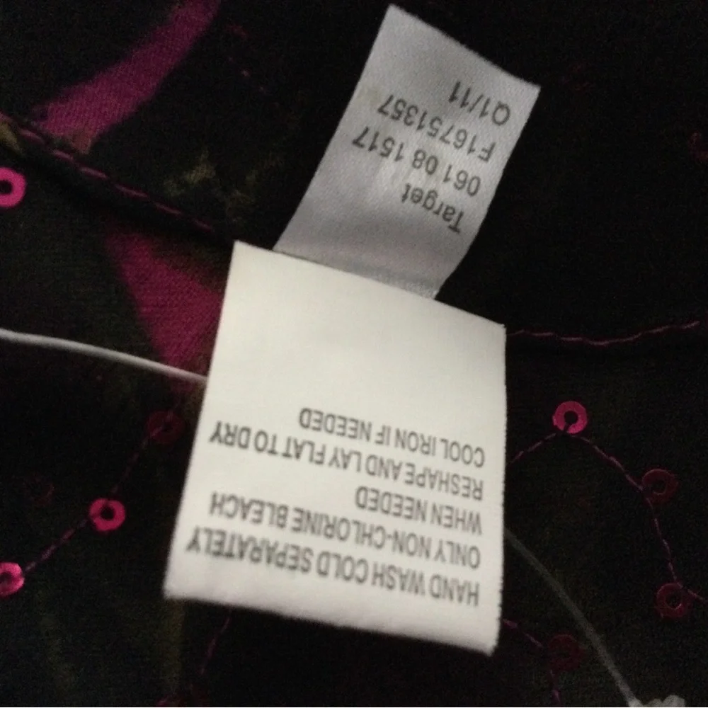 Massimo Fuchsia and Black scarf, coverup sequin large rectangle.
